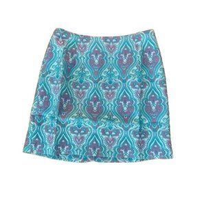 Verty Blue Pink Printed Lined Mini Skirt M